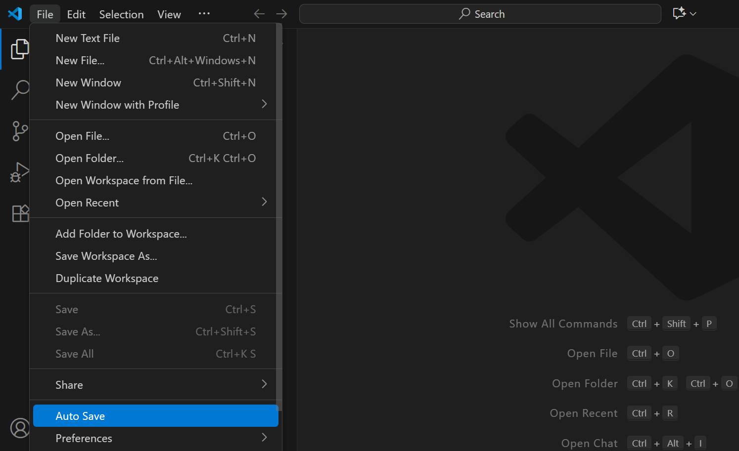 Auto Save File option